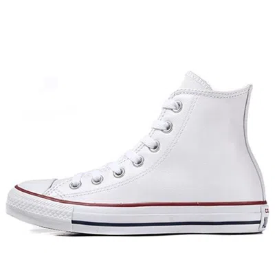 Converse White Canvas Chuck Taylor Hi Sneakers In White