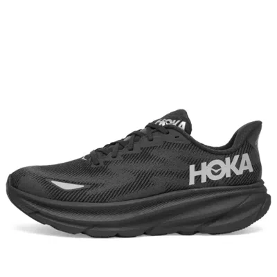 Hoka Clifton 9 Rubber-trimmed Recycled-gore-tex Invisible Fit Sneakers In Black