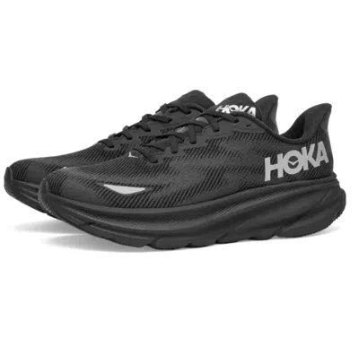 Hoka Clifton 9 Rubber-trimmed Recycled-gore-tex Invisible Fit Sneakers In Black