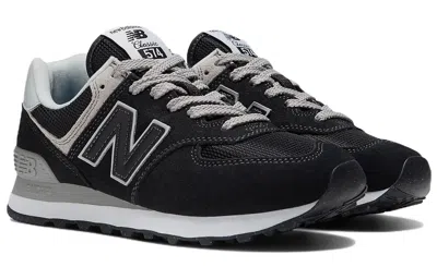 New Balance 574 Leather-trimmed Suede And Mesh Sneakers In Navy