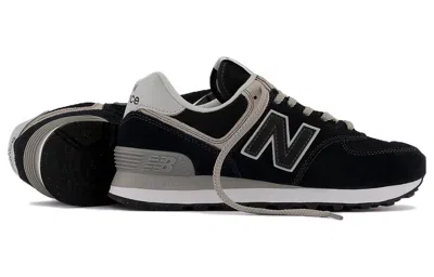 New Balance 574 Leather-trimmed Suede And Mesh Sneakers In Navy