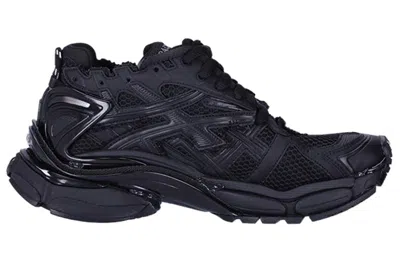 Balenciaga Men Runner Mesh And Leather Sneakers In Black