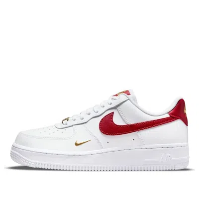 Nike Air Force 1 Low Essential "white/gym Red" Sneakers In White