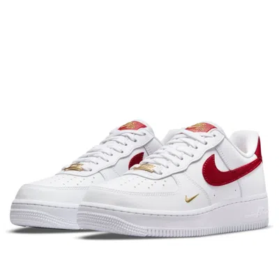 Nike Air Force 1 Low Essential "white/gym Red" Sneakers In White