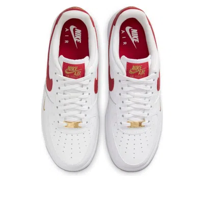 Nike Air Force 1 Low Essential "white/gym Red" Sneakers In White