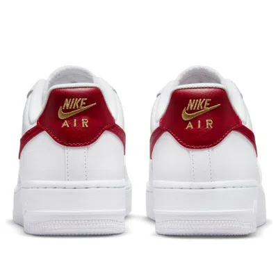 Nike Air Force 1 Low Essential "white/gym Red" Sneakers In White