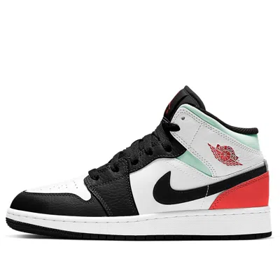 Air Jordan (gs)  1 Mid 'red Mint' In Multi