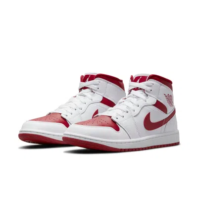 Air Jordan (wmns)  1 Mid 'white Pomegranate' In White