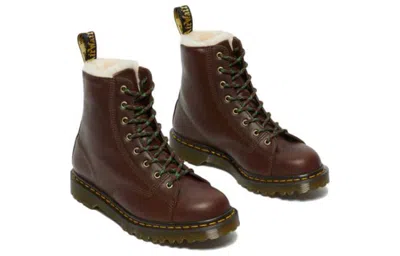 Dr. Martens Barton Shearling Lined Leather Ankle Boots 'brown' In Brown
