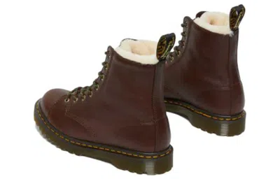 Dr. Martens Barton Shearling Lined Leather Ankle Boots 'brown' In Brown