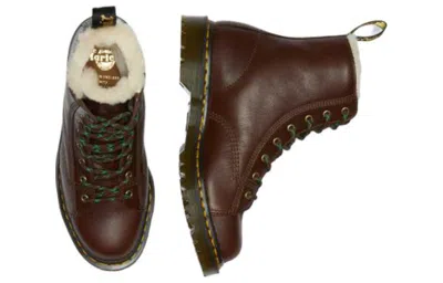 Dr. Martens Barton Shearling Lined Leather Ankle Boots 'brown' In Brown