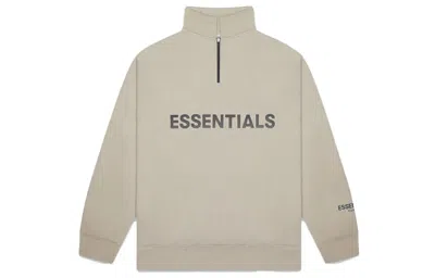 Essentials Fear Of God  Fw20 Half Zip Sweatshirt 'olive' In Gray