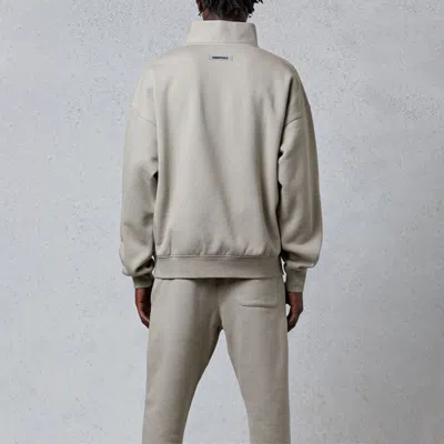 Essentials Fear Of God  Fw20 Half Zip Sweatshirt 'olive' In Gray