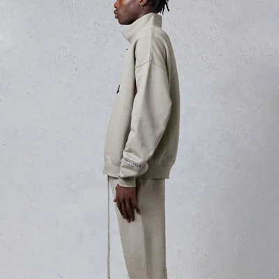 Essentials Fear Of God  Fw20 Half Zip Sweatshirt 'olive' In Gray