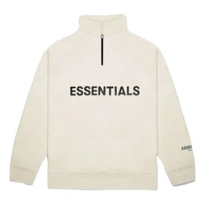 Essentials Fear Of God  Fw20 Half Zip Sweatshirt 'cream' In Neutral