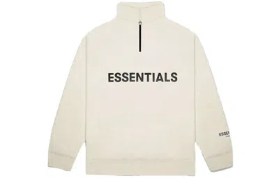 Essentials Fear Of God  Fw20 Half Zip Sweatshirt 'cream' In Neutral