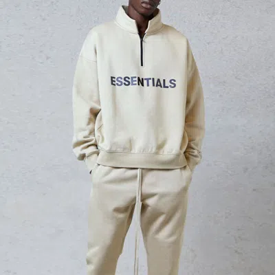 Essentials Fear Of God  Fw20 Half Zip Sweatshirt 'cream' In Neutral