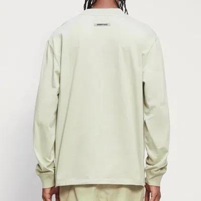 Essentials Fear Of God  Fw20 Long Sleeve Logo Tee 'sage' In White