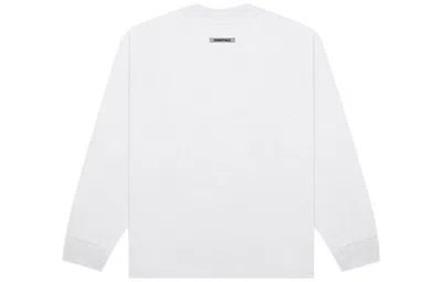 Essentials Fear Of God  Ss20 3d Silicon Applique Boxy Long Sleeve T-shirt 'white' In White