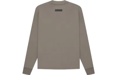 Essentials Fear Of God  Ss22 Mens Long Sleeve Tee 'desert Taupe' In Brown