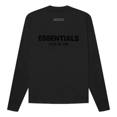 Essentials Fear Of God  Ss22 Long Sleeve Tee 'stretch Limo' In Black