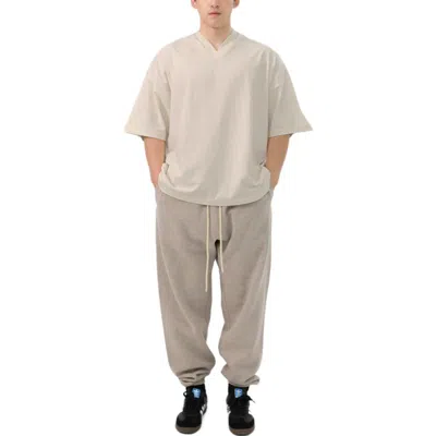 Essentials Fear Of God  V-neck 'silver Cloud' In Neutral