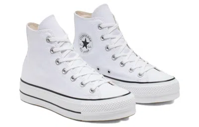Converse White Chuck Taylor All Star Lift Platform High Sneakers In White Black