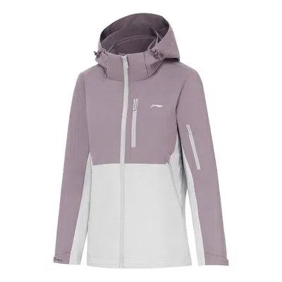 Li-ning (wmns)  Color Block 3-in-1 Polar Fleece Hooded Windbreaker 'mauve White' In Purple