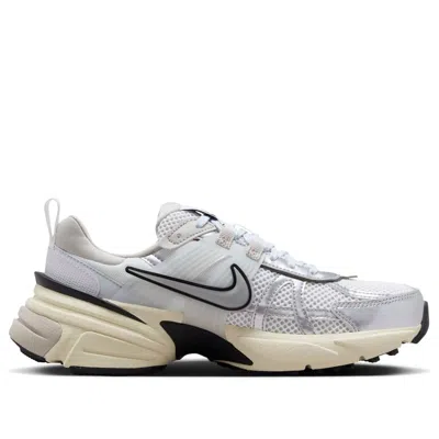 Nike V2k Run Rubber And Metallic Leather-trimmed Mesh Sneakers In White