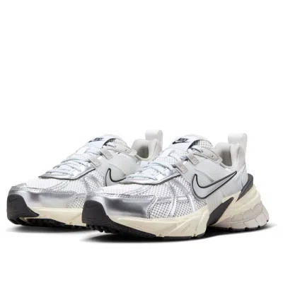 Nike V2k Run Rubber And Metallic Leather-trimmed Mesh Sneakers In White