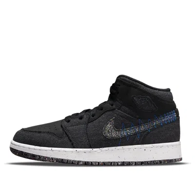 Air Jordan (gs)  1 Mid Se 'crater' In Black