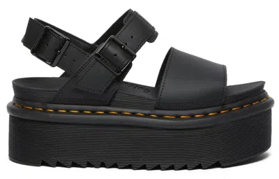 Dr. Martens Voss Quad Black Hydro Leather In Black