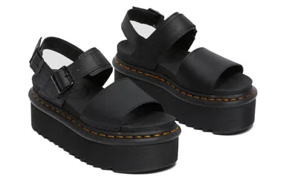 Dr. Martens Voss Quad Black Hydro Leather In Black