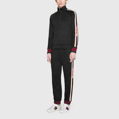 Gucci Classic High-tech Knit Colorblock Casual Bundle Feet Sports Long Pants Black