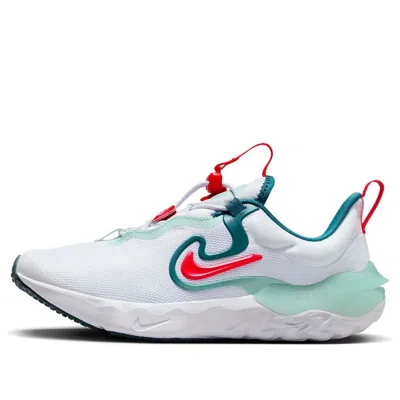 Nike (gs)  Run Flow Running Shoes 'white Jade Ice Red' In Multi