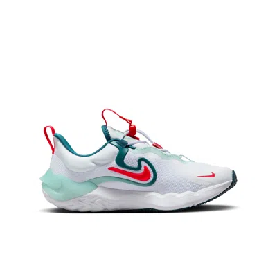 Nike (gs)  Run Flow Running Shoes 'white Jade Ice Red' In Multi
