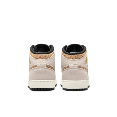 Air Jordan (gs)  1 Mid Se 'brown Elephant' In Animal Print