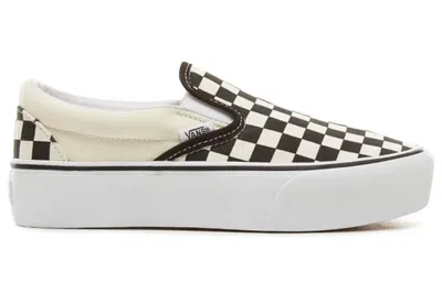 Vans Classic Slip-on Platform 'checker - Black White' In Neutral