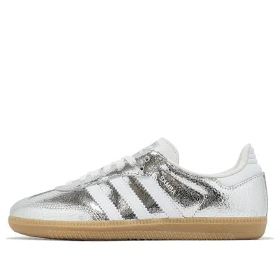Adidas Originals Metallic Silver Samba Sneakers In Multi