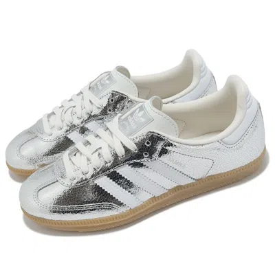 Adidas Originals Metallic Silver Samba Sneakers In Multi