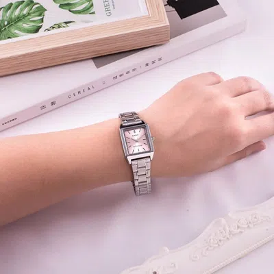 Casio Stainless Steel Strap Waterproof Pink Analog In Silver