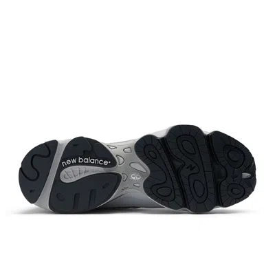 New Balance Round Toe Grey Mesh Sneakers With Textured Rubber Sole