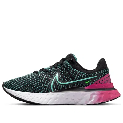 Nike (wmns)  React Infinity Run Flyknit 3 'black Pink Prime Dynamic Turquoise'