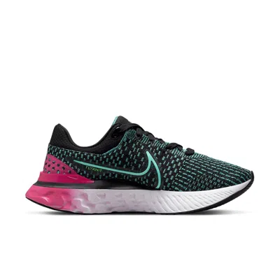 Nike (wmns)  React Infinity Run Flyknit 3 'black Pink Prime Dynamic Turquoise'
