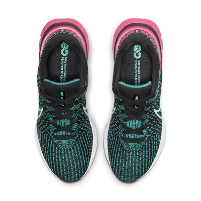 Nike (wmns)  React Infinity Run Flyknit 3 'black Pink Prime Dynamic Turquoise'