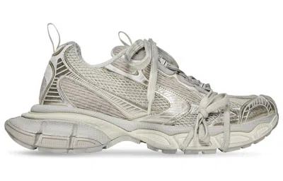 Balenciaga Eggshell Polyurethane Sneakers In Silver