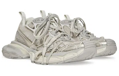 Balenciaga Eggshell Polyurethane Sneakers In Silver