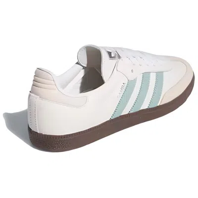 Adidas Originals Womens Cloud White Legacy Teal Samba Og Logo-print Leather Low-top Trainers