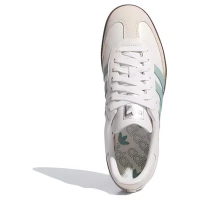 Adidas Originals Womens Cloud White Legacy Teal Samba Og Logo-print Leather Low-top Trainers