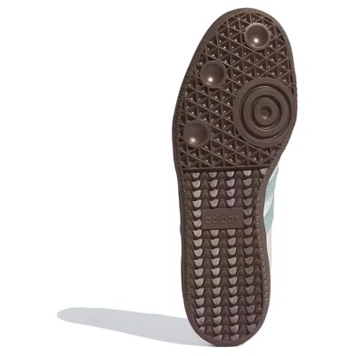 Adidas Originals Womens Cloud White Legacy Teal Samba Og Logo-print Leather Low-top Trainers